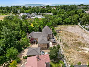 Birds eye view of property featuring a mountain view