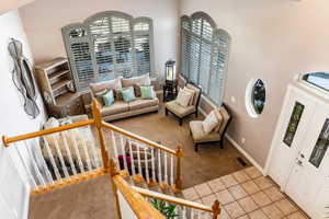 View of tiled living room