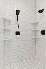 Bathroom with a tile shower