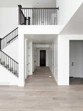 Interior space featuring light hardwood / wood-style flooring