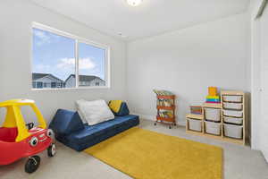 Playroom with carpet floors