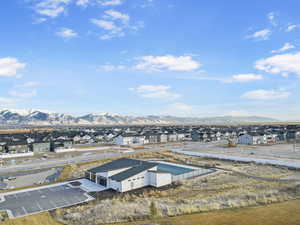 Drone / aerial view with a mountain view