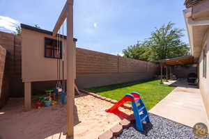 View of yard featuring a patio