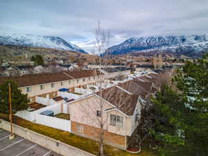 Drone / aerial view with a mountain view