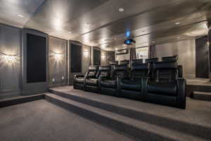 View of carpeted cinema room