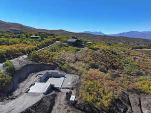 Bird's eye view with a mountain view