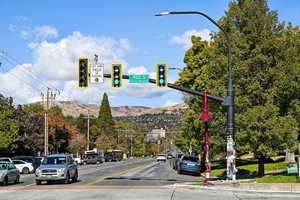 View of street with a mountain view