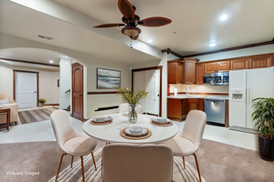 Virtually staged - Dining area with kitchennette in basement