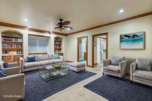 Virtually staged - Second  living room in basement