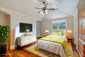 Virtually staged - Bedroom with walk-in closet on second level