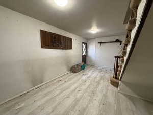 Interior space with light wood-type flooring