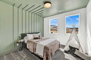 Bedroom featuring carpet flooring