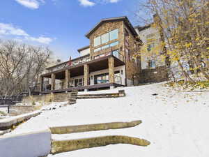 View of front of property featuring a balcony