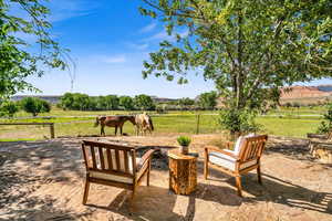 View of patio / terrace with a rural view