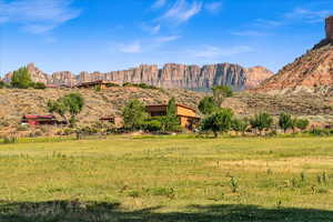 View of mountain feature with a rural view