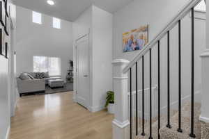 Interior space with light hardwood / wood-style floors