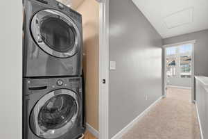 Laundry is conveniently located upstairs between the bedrooms.