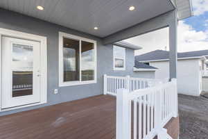 View of wooden deck