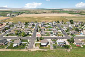 Aerial view with a mountain view and a rural view