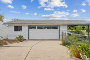 Oversized, heated garage with workshop