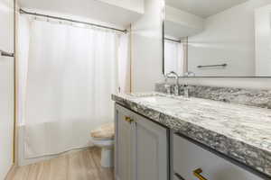 Bathroom with vanity and toilet