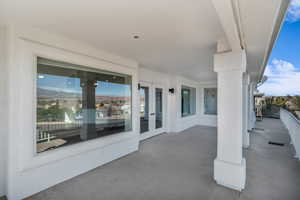 View of patio with french doors