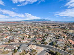 Aerial view featuring a mountain view