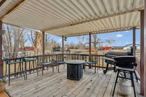 View of wooden deck