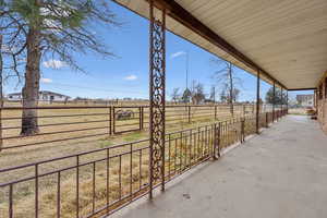 View of patio featuring a rural view