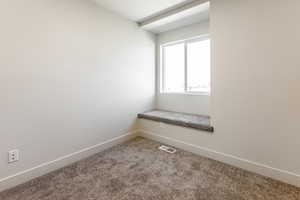 View of carpeted spare room