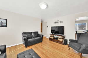 Living room featuring hardwood / wood-style flooring