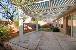 View of patio / terrace with a pergola