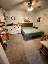 Master bedroom with ceiling fan