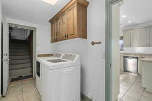 Laundry room with garage entrance. This washer and dryer IS included.