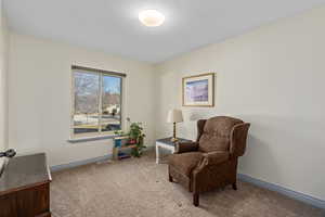 Bedroom used as a sitting room .