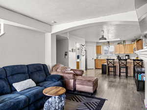 Living room featuring light wood-type flooring