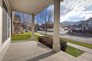 Front Porch with a mountain view