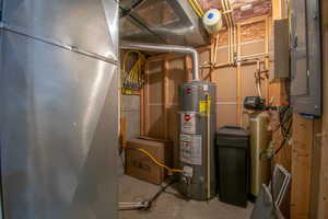 Utilities with electric panel and water heater