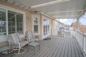 View of wooden deck