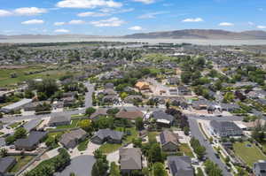 Drone / aerial view with a mountain view