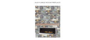 Detailed view of a glass covered fireplace