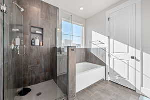 Bathroom with independent shower and bath