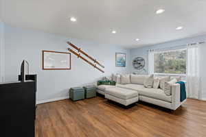 Living room featuring hardwood / wood-style floors