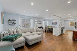 Living room featuring light hardwood / wood-style floors