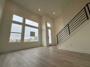 Entryway featuring light hardwood / wood-style flooring