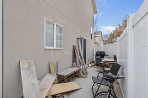 View of patio with grilling area