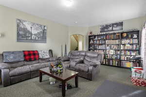 View of carpeted living room