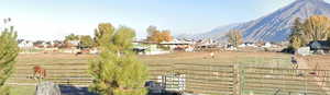 View of yard with a mountain view and a rural view