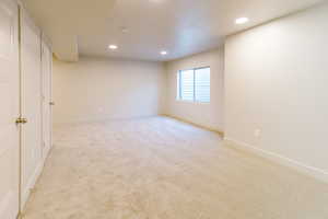 View of carpeted spare room