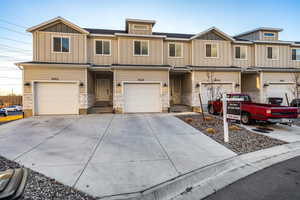 View of front of home with a garage